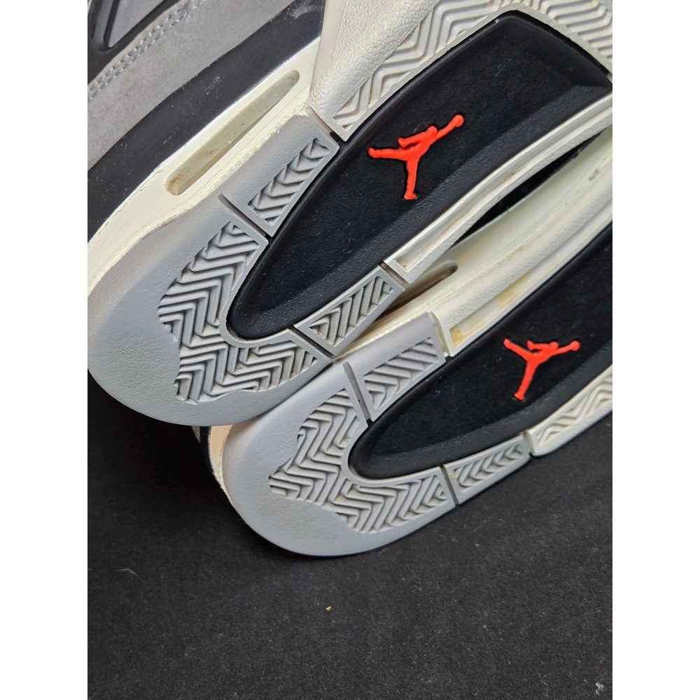 Air Jordan 4 Retro Infrared Grey Black Red Kids Nike Sneakers Size 5.5Y - Picture 8 of 9